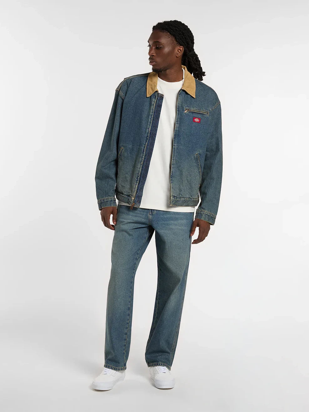 DICKIES BAGGY TAPERED WORK JEAN KHAKI TINTED BLUE 