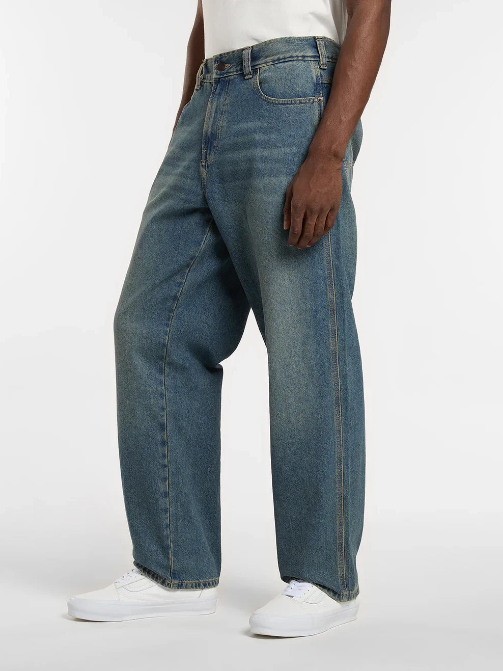 DICKIES BAGGY TAPERED WORK JEAN KHAKI TINTED BLUE 