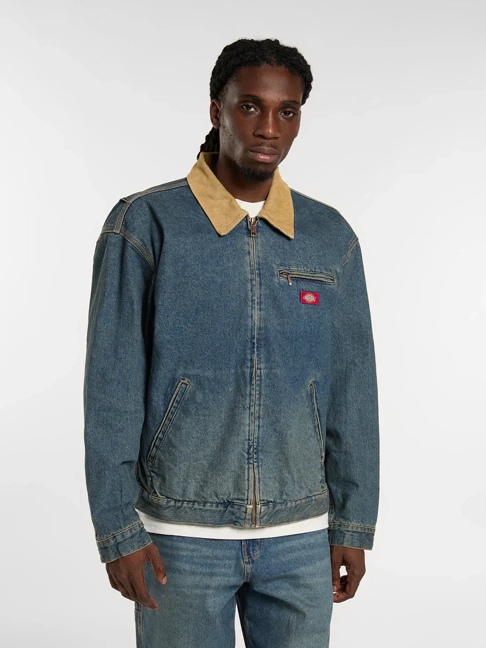 DICKIES DENIM PAINTER JACKET KHAKI TINTED BLUE