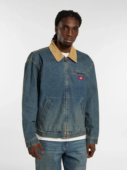 DICKIES DENIM PAINTER JACKET KHAKI TINTED BLUE