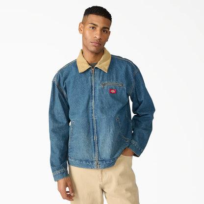 DICKIES DENIM PAINTER JACKET KHAKI TINTED BLUE