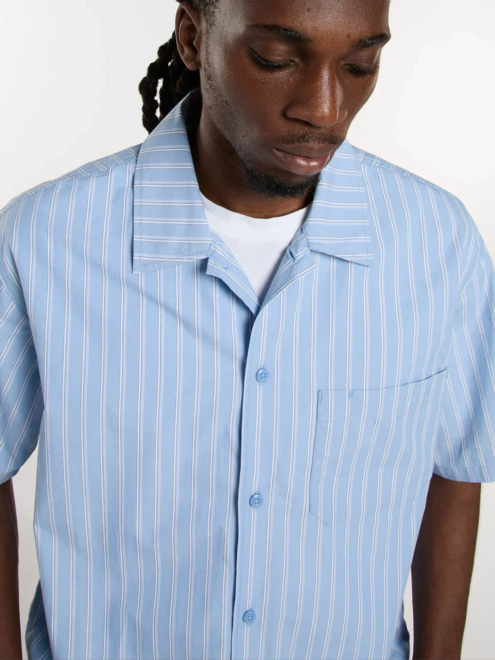 DICKIES VENEDOCIA STRIPE SHORT SLEEVE SHIRT ENDLESS SKY