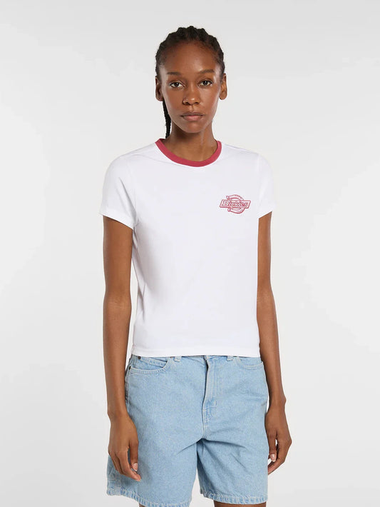 DICKIES PLAINVILLE RINGER TEE WHITE 