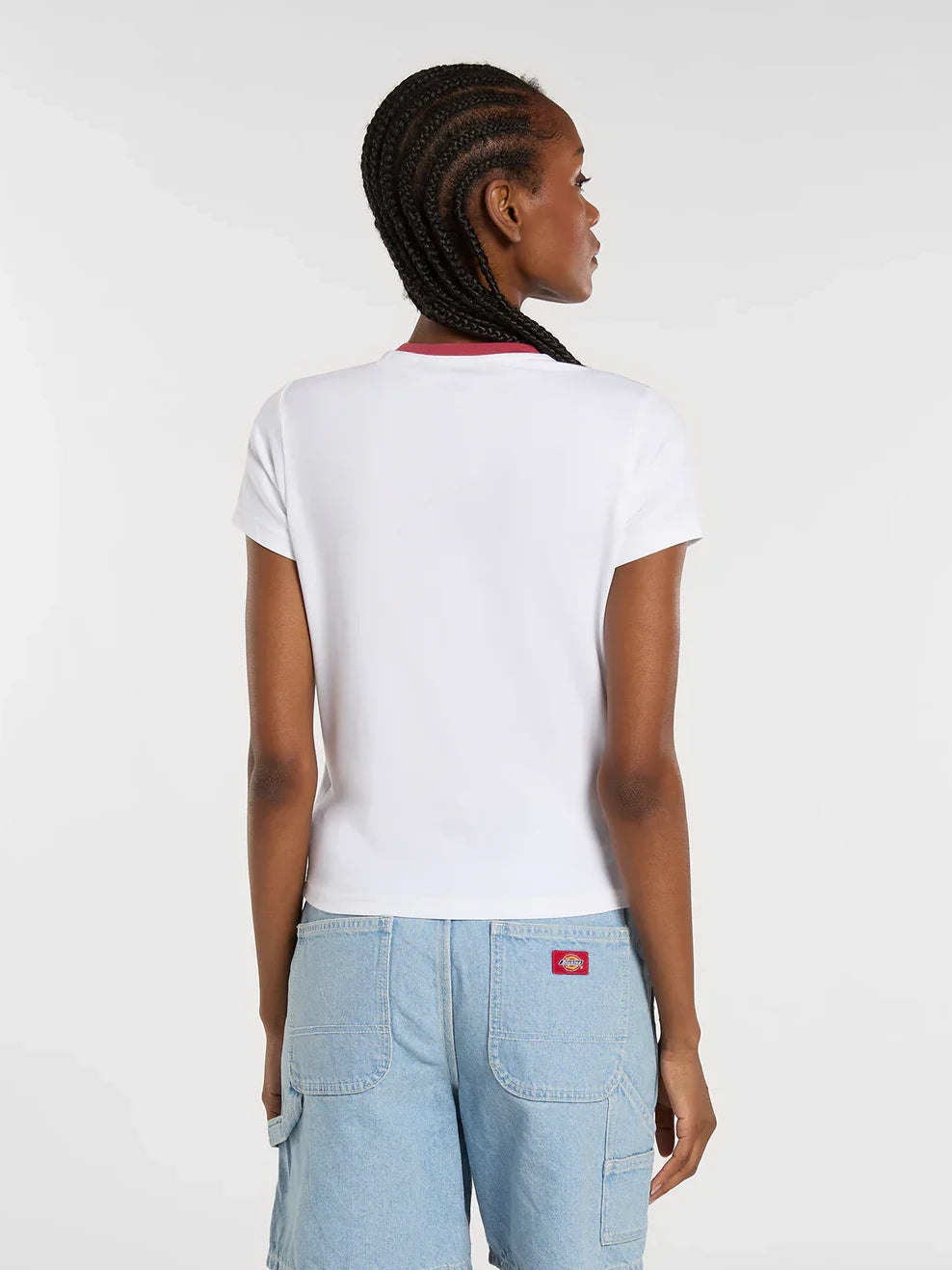DICKIES PLAINVILLE RINGER TEE WHITE 
