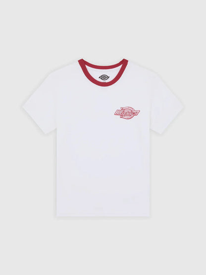 DICKIES PLAINVILLE RINGER TEE WHITE 