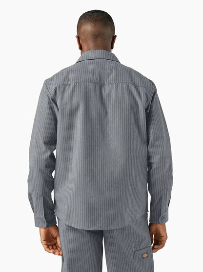 DICKIES LIMA PINSTRIPE SHIRT CHARCOAL 
