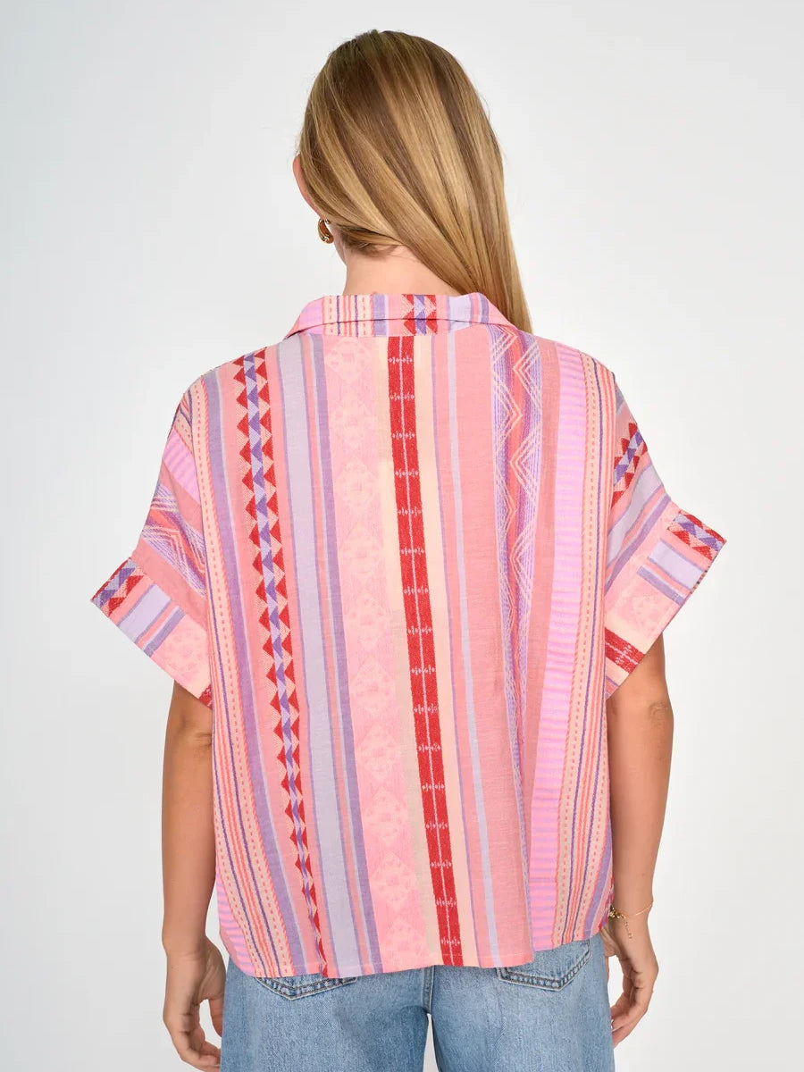 dRA BEXLEY TOP MULTI DESERT PINK 