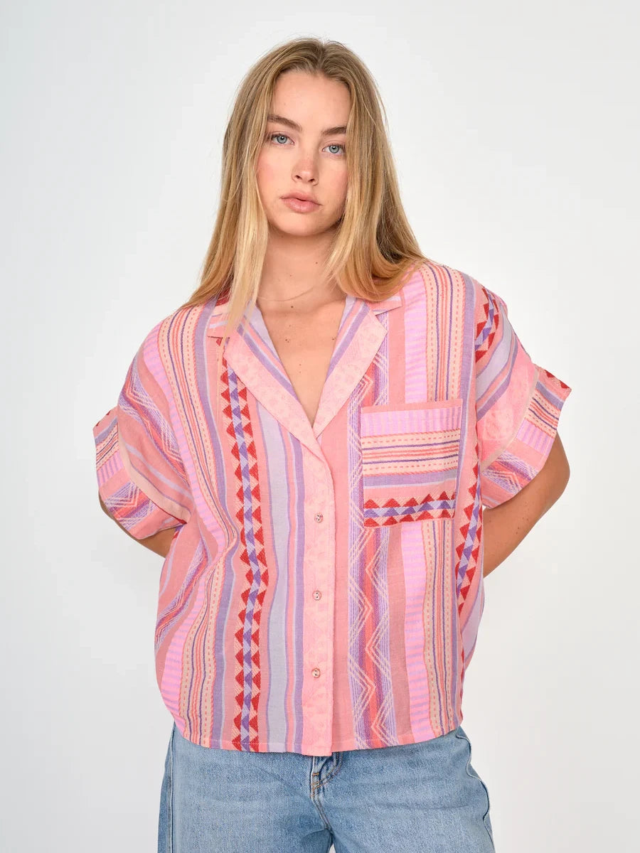 dRA BEXLEY TOP MULTI DESERT PINK  