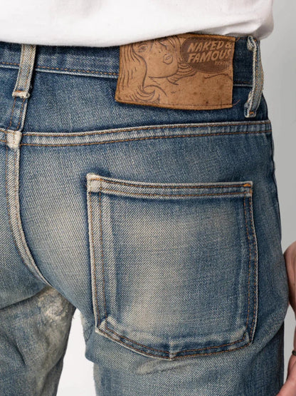 NAKED & FAMOUS STRONG GUY DIRTY FADE SELVEDGE