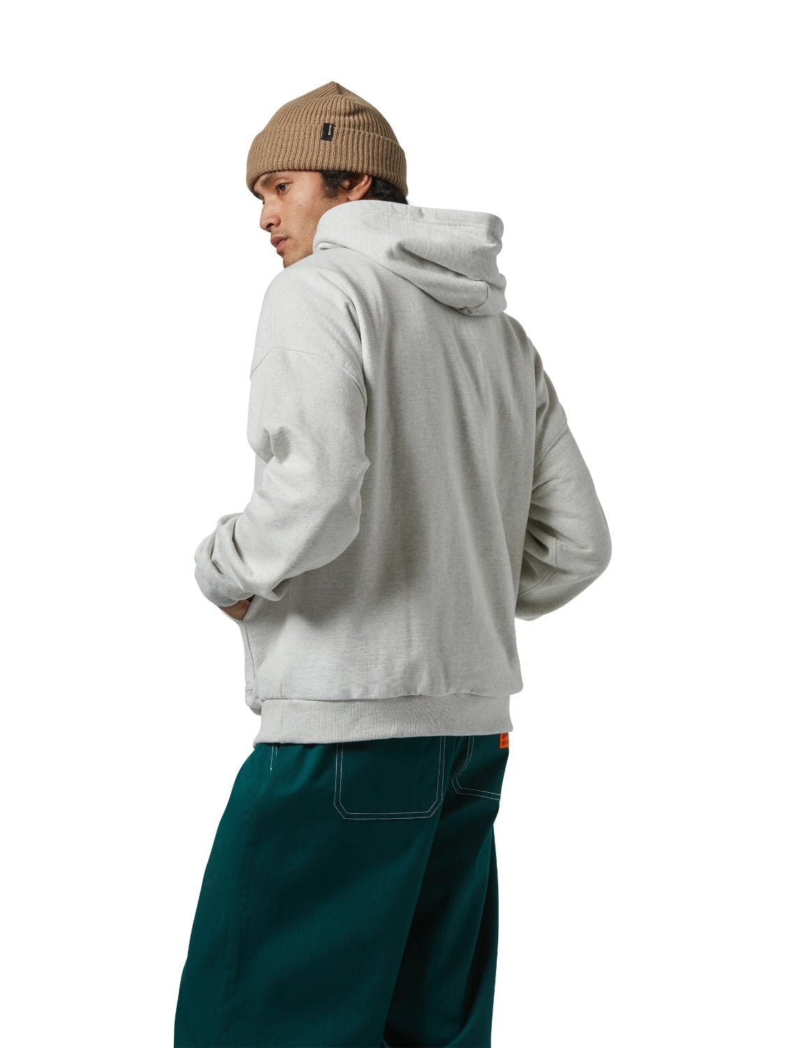 BRIXTON EMBROIDERED HW HOOD HEATHER GREY