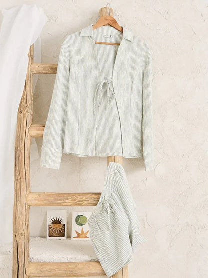 RHYTHM DRIFTWOOD STRIPE OVERSWIM SHORT CREAM 