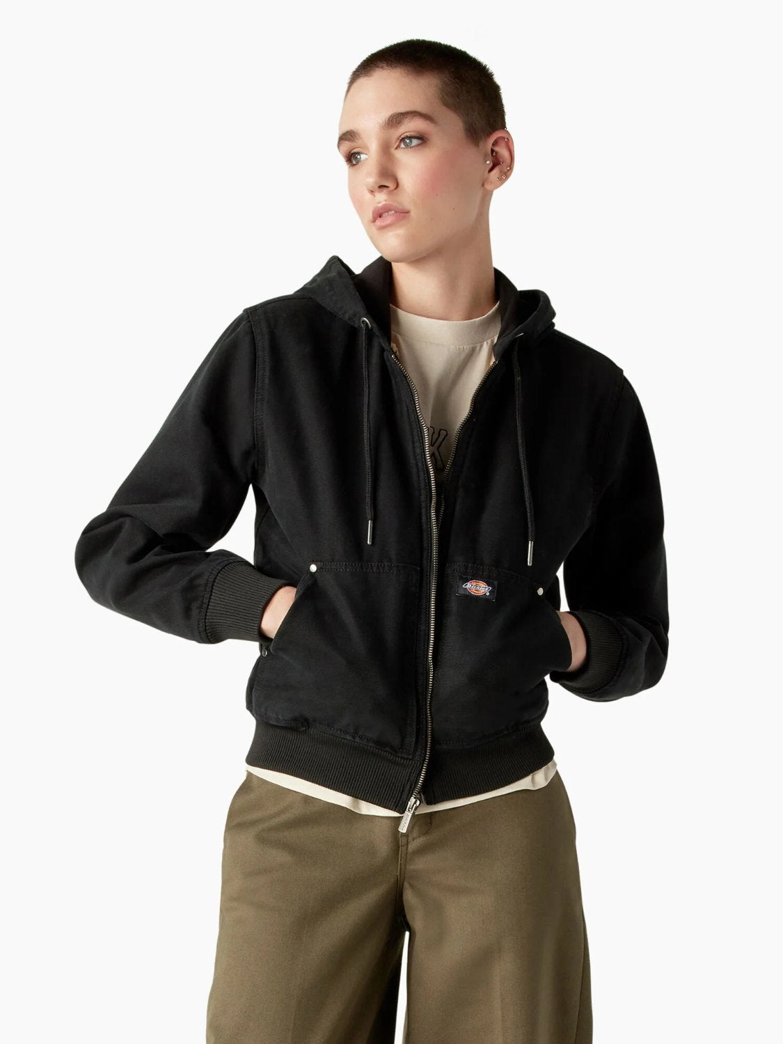 Fleece lined canvas top jacket