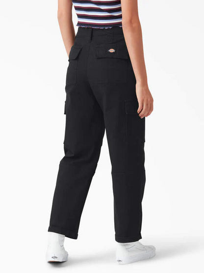 DICKIES RELAXED FIT CROPPED CARGO PANTS BLACK 