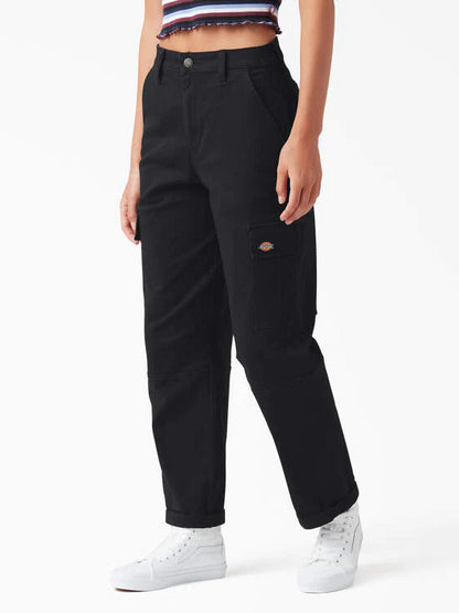 DICKIES RELAXED FIT CROPPED CARGO PANTS BLACK 