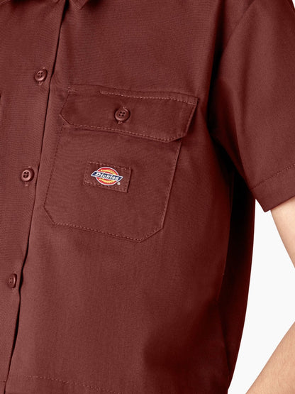 DICKIES CROPPED WORK SHIRT FIRED BRICK
