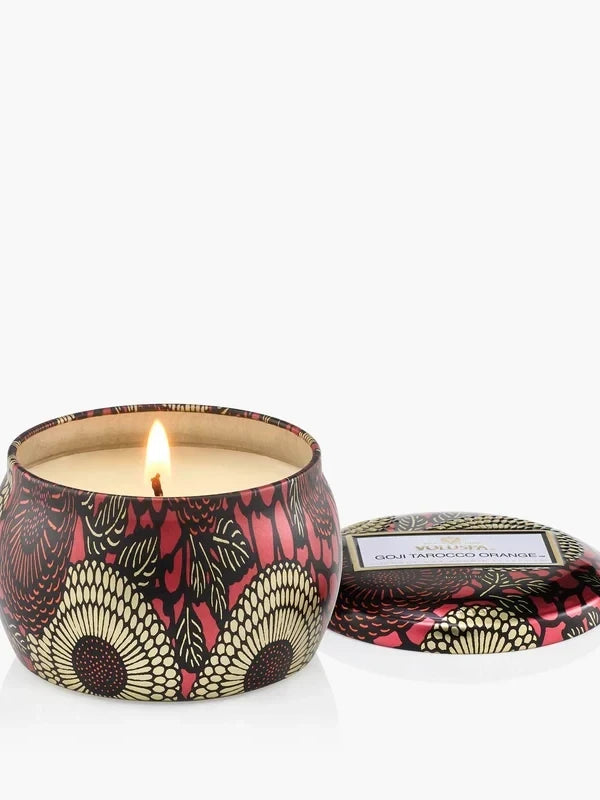 GOJI TAROCCO ORANGE MINI TIN CANDLE