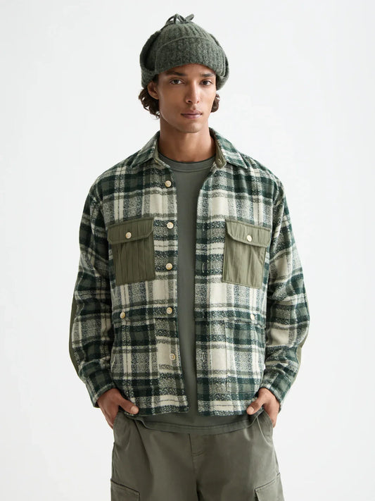 S&S PATCHWORK RELAXED SHIRT THYME CHECK 