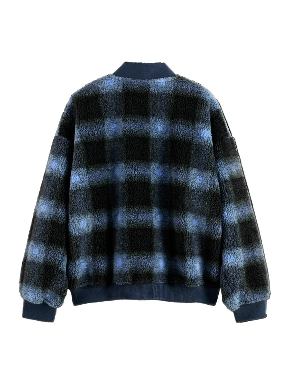 S&S POLAR FLEECE CARDIGAN THYME/ BLUE BONNET SHADOW CHECK 