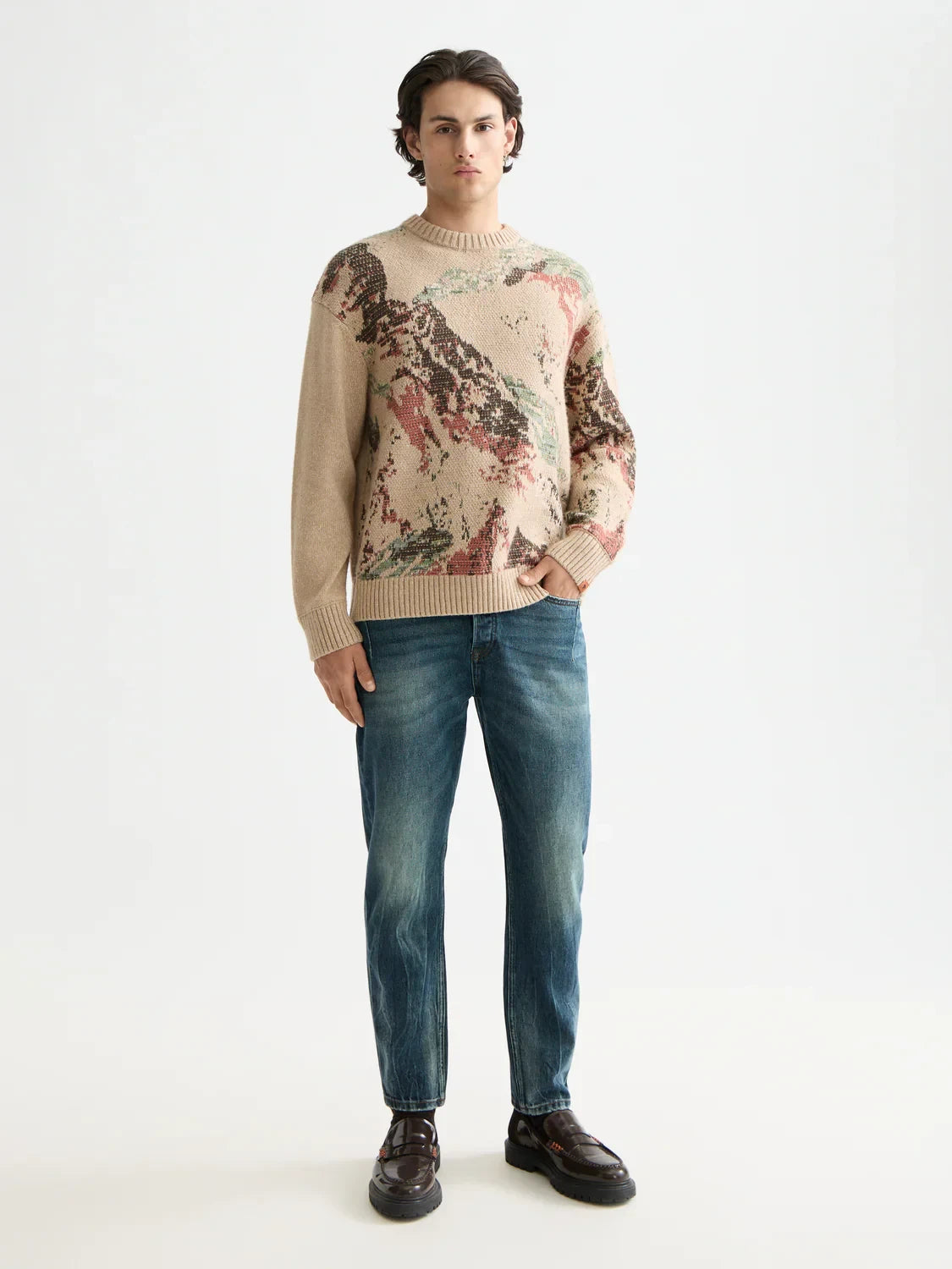 S&S MOUNTAIN LOOSE SWEATER MEDIUM BROWN