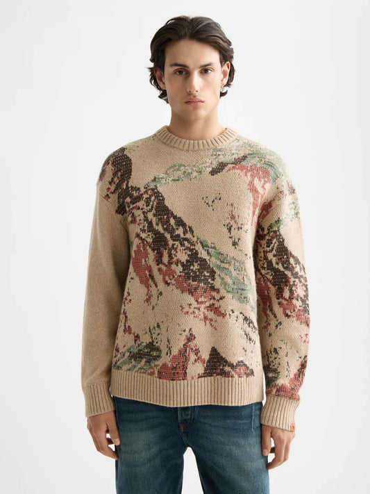 S&S MOUNTAIN LOOSE SWEATER MEDIUM BROWN 
