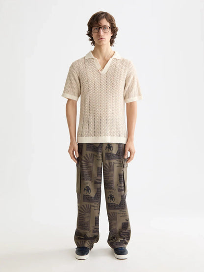 S&S BAGGY FIT PRINTED CARGO PANT ART DEPT HOUNDSTOOTH