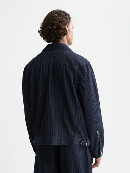 S&S TRUCKER JACKET WITH WESTERN DETAILS BLUE VELVET