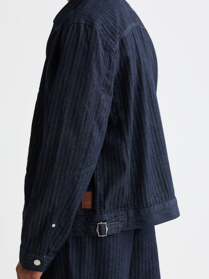 S&S TRUCKER JACKET WITH WESTERN DETAILS BLUE VELVET