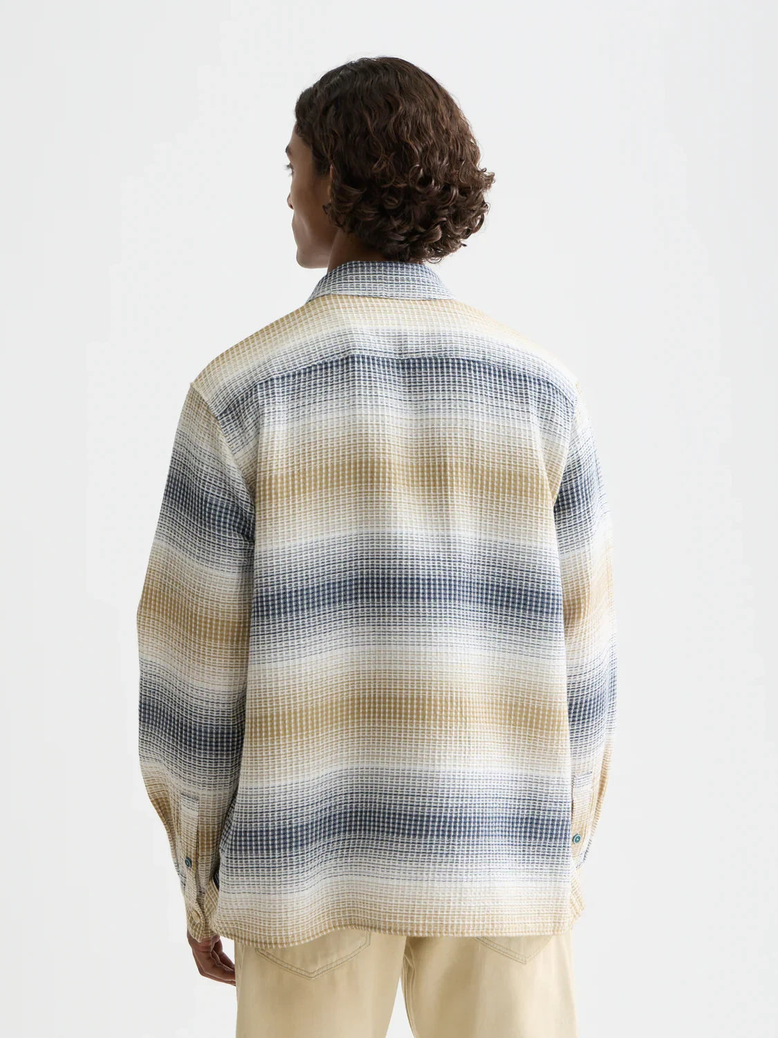 S&S WAFFLE STRUCTURE STRIPE SHIRT OCEANA/INFINITY STRIPE