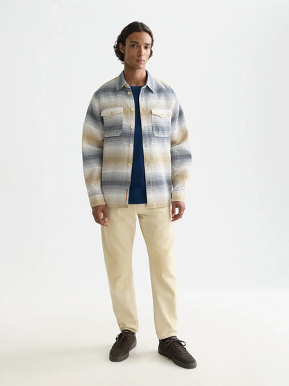 S&S WAFFLE STRUCTURE STRIPE SHIRT OCEANA/INFINITY STRIPE