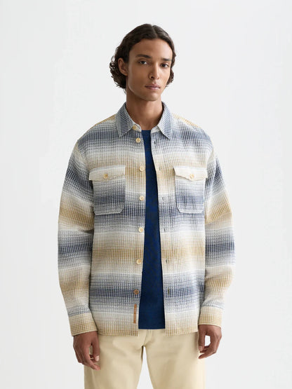 S&S WAFFLE STRUCTURE STRIPE SHIRT OCEANA/INFINITY STRIPE