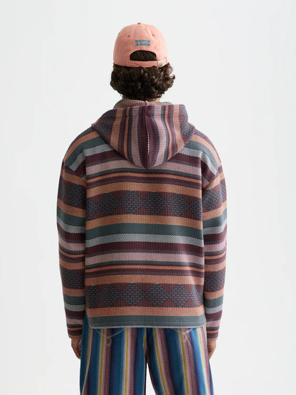 S&S JACQUARD RELAXED-FIT HOODIE PIXEL JACQUARD STRIPE 