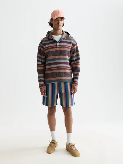 S&S JACQUARD RELAXED-FIT HOODIE PIXEL JACQUARD STRIPE 