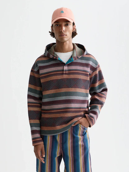 S&S JACQUARD RELAXED-FIT HOODIE PIXEL JACQUARD STRIPE 