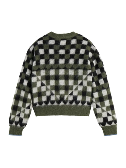 SCOTCH & SODA FUZZY JACQUARD SWEATER THYME