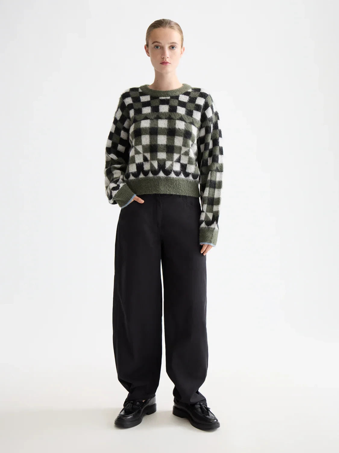 SCOTCH & SODA FUZZY JACQUARD SWEATER THYME