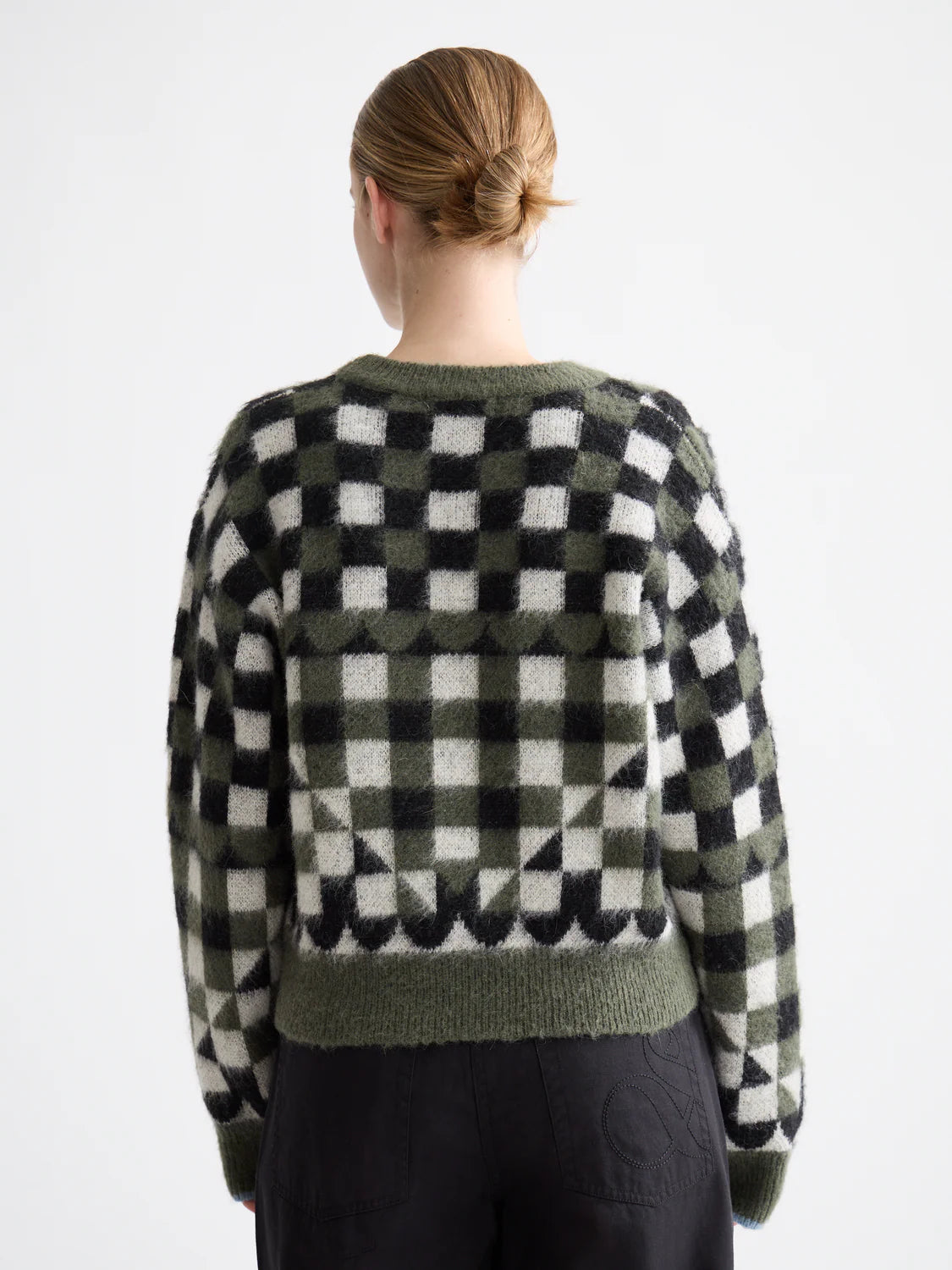 SCOTCH & SODA FUZZY JACQUARD SWEATER THYME
