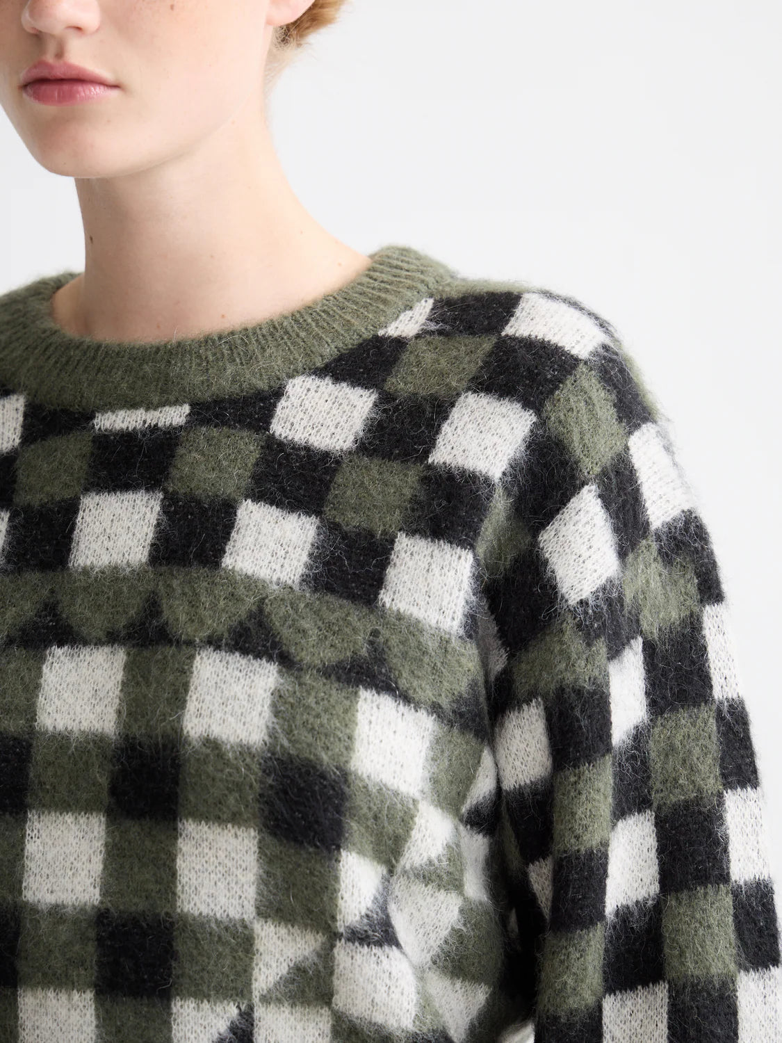 SCOTCH & SODA FUZZY JACQUARD SWEATER THYME