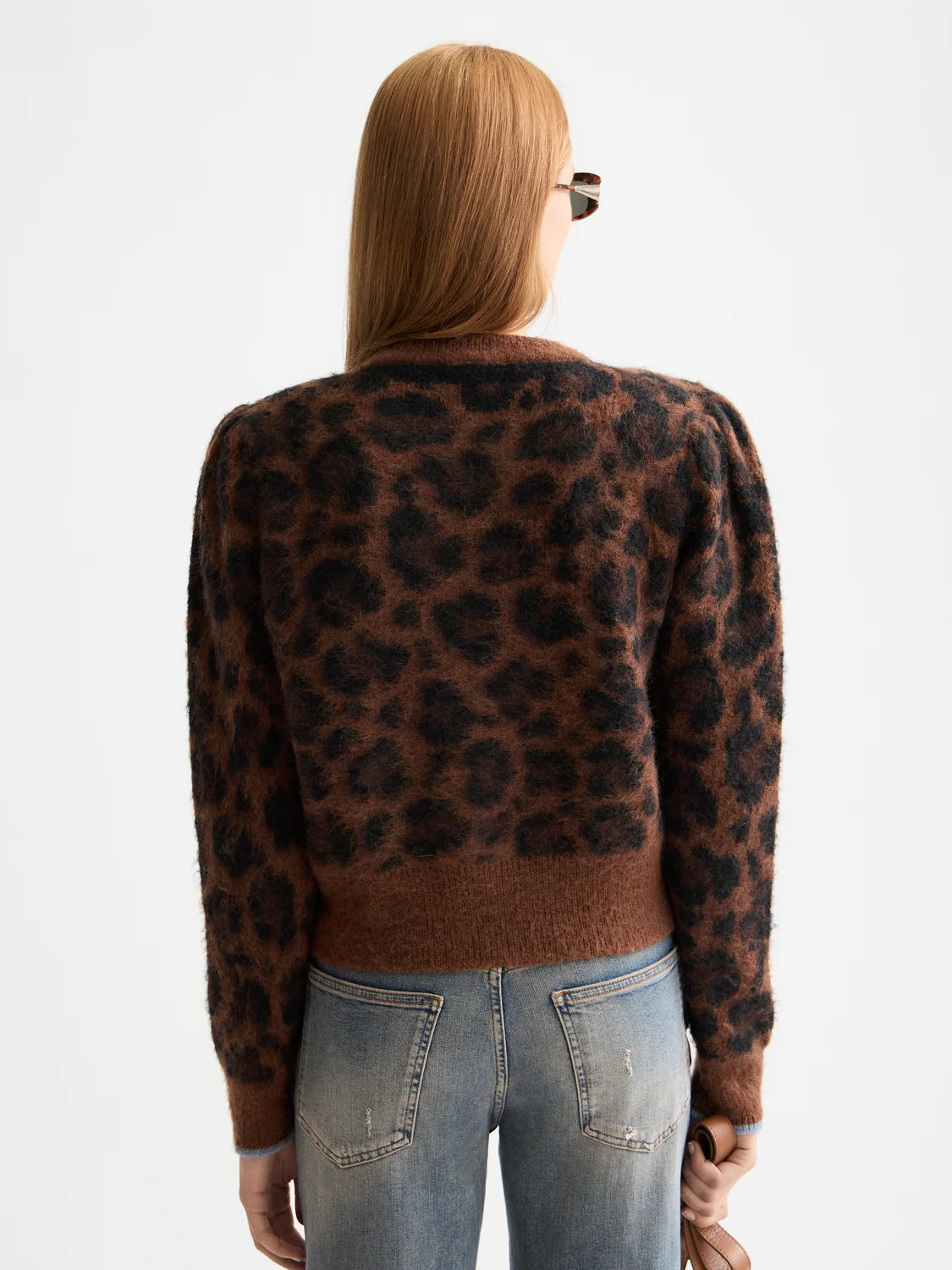 S&S FUZZY JACQUARD CARDIGAN PEACE LEOPARD 