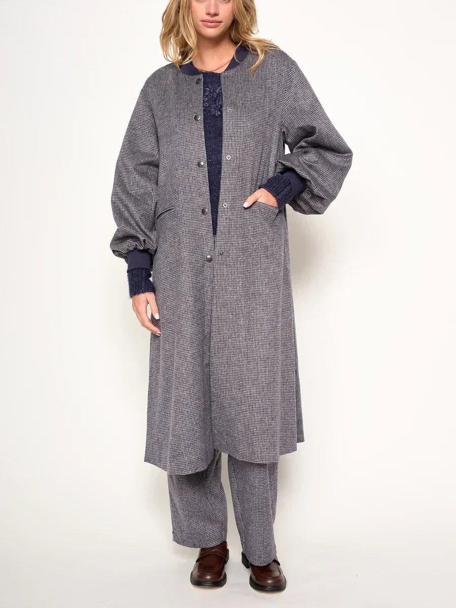 dRA CAMERON COAT NAVY CHECK 