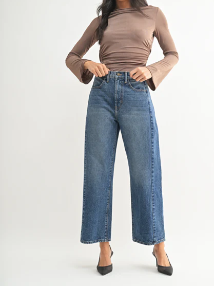 JUST BLACK DENIM BARREL JEAN TWIST DARK DENIM 