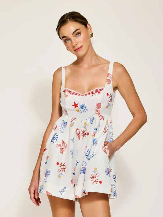 LINE & DOT REETA ROMPER WHITE MULTI 