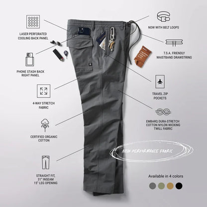 ROARK LAYOVER PRO TRAVELER PANT BLACK 