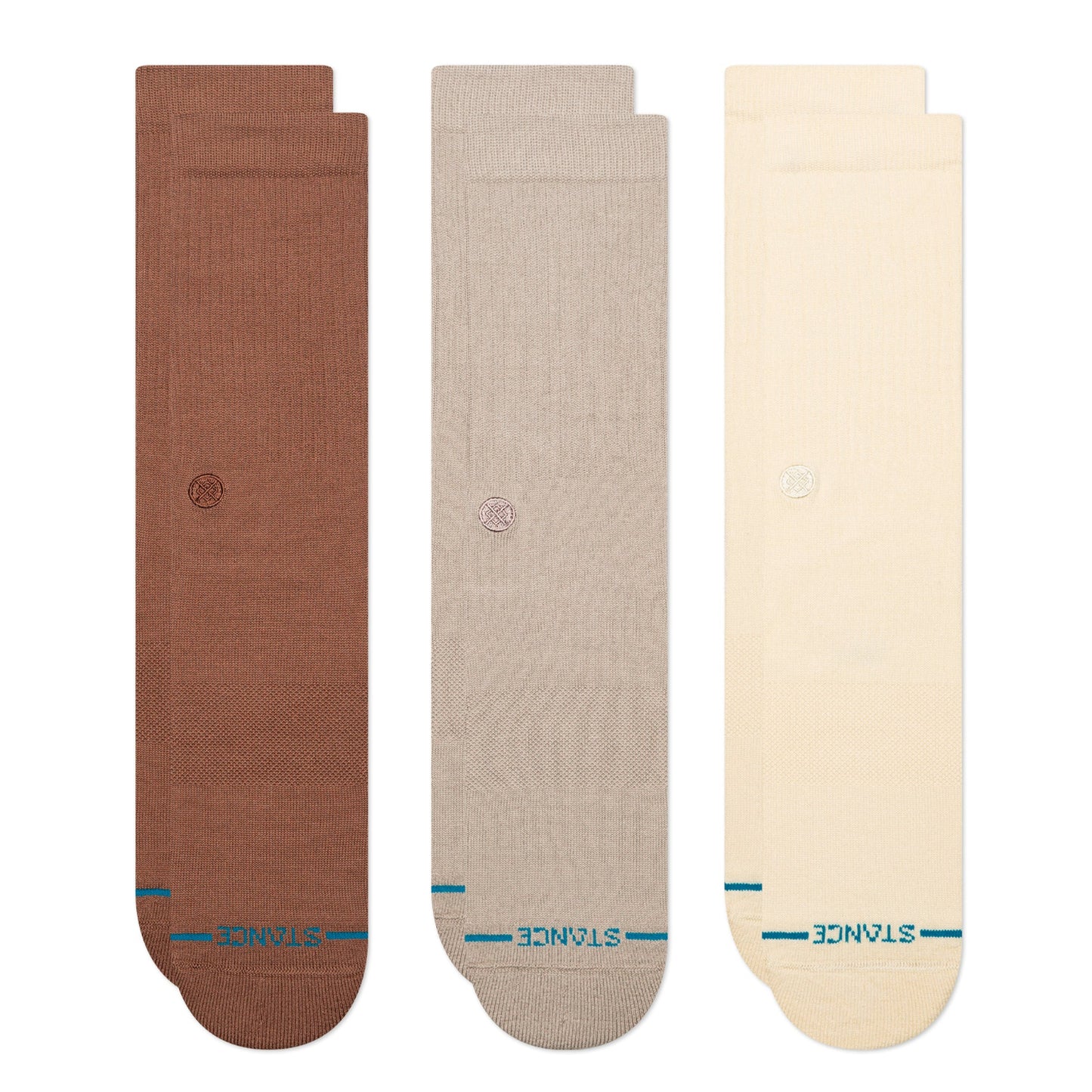 STANCE ICON 3 PACK SOCKS BROWN 