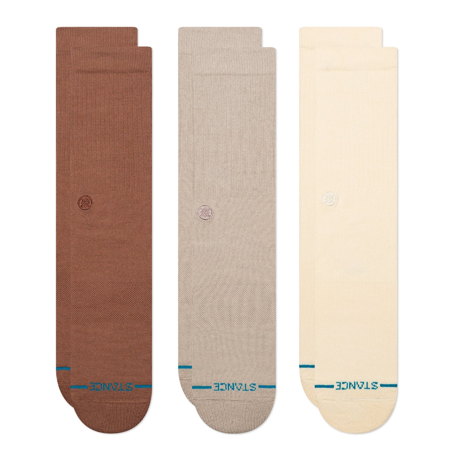 STANCE ICON 3 PACK SOCKS BROWN 