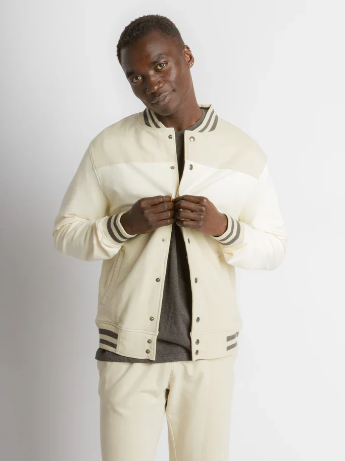 ABLY TIM VARSITY JACKET PELICAN