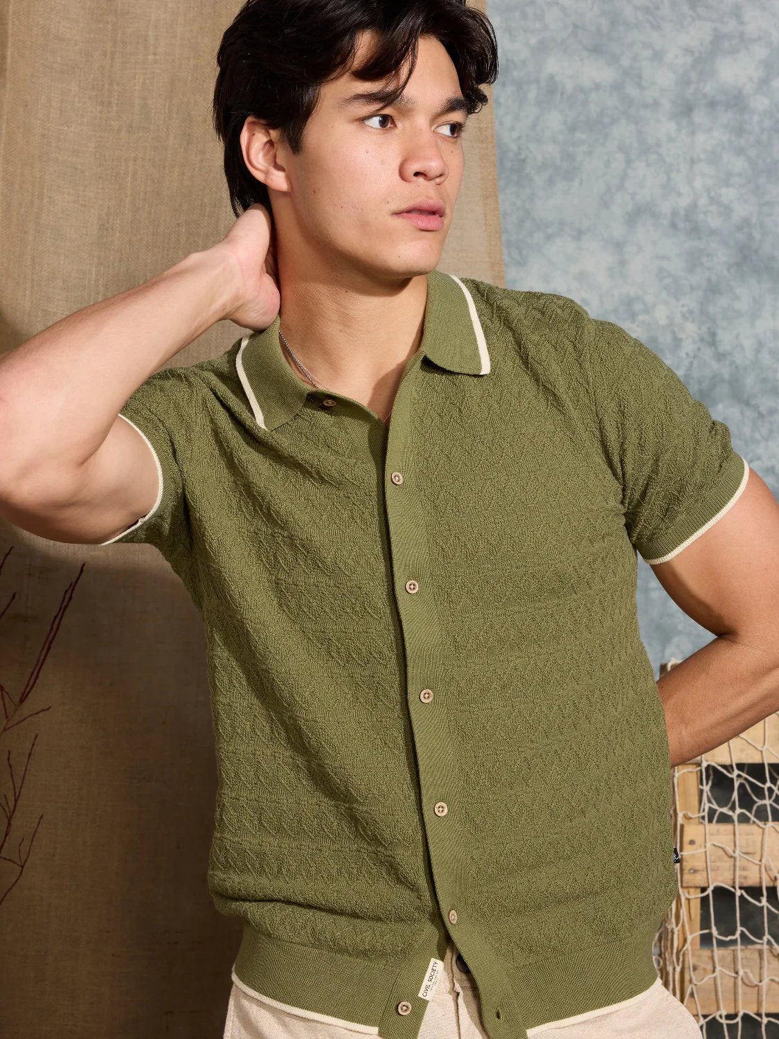 CIVIL SOCIETY KALINO SWEATER LIGHT OLIVE 