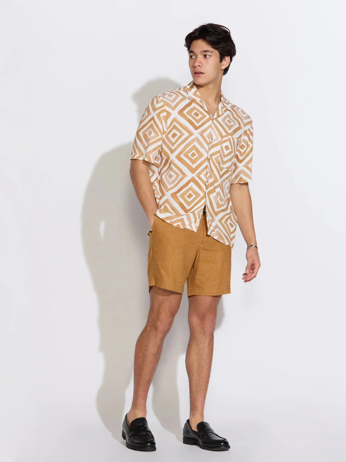 CIVIL SOCIETY VITO LINEN BLEND SHORT SUDAN BROWN 