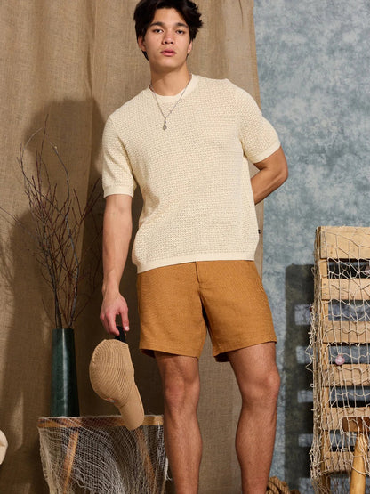 CIVIL SOCIETY VITO LINEN BLEND SHORT SUDAN BROWN 