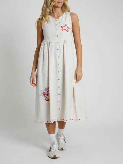 NATIVE YOUTH RHIRI MIDI DRESS CREAM