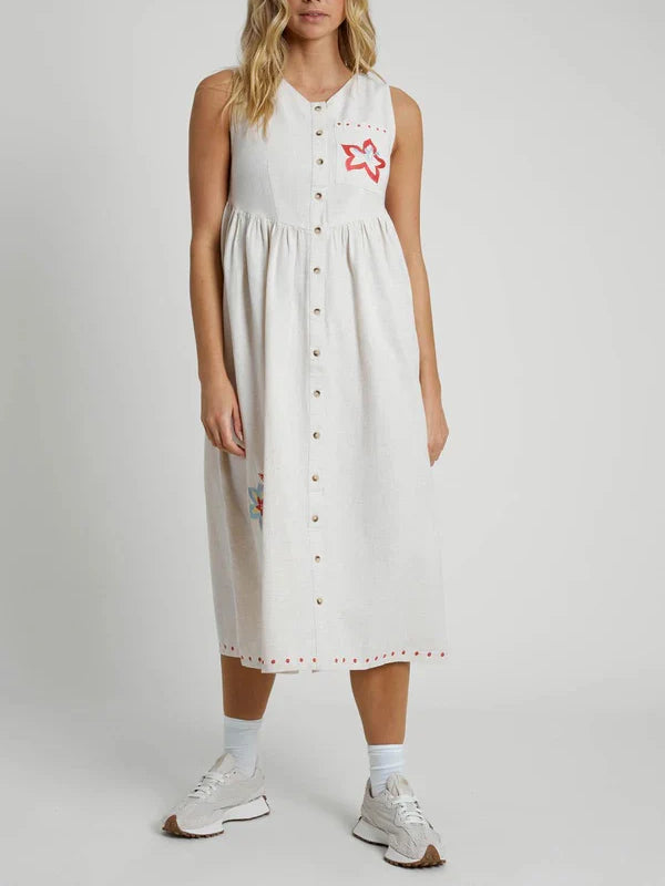 NATIVE YOUTH RHIRI MIDI DRESS CREAM